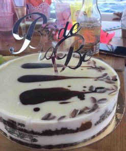 bride to be cake on yacht